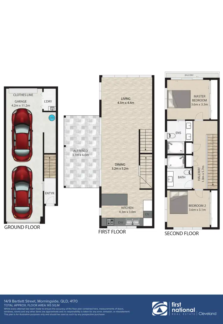 Floorplan of Homely townhouse listing, 14/9 Bartlett Street, Morningside QLD 4170