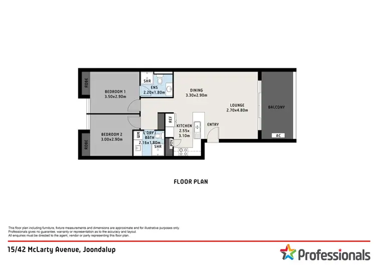 Floorplan of Homely apartment listing, 15/42 McLarty Ave, Joondalup WA 6027
