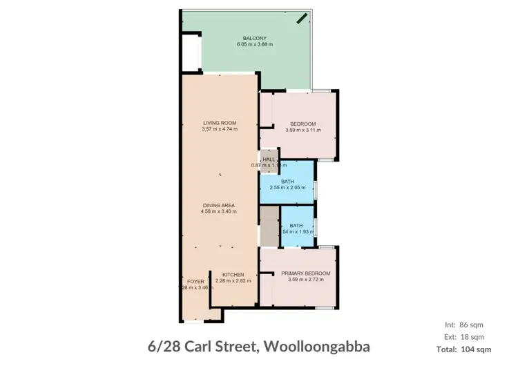 Floorplan of Homely apartment listing, 6/28 Carl Street, Woolloongabba QLD 4102