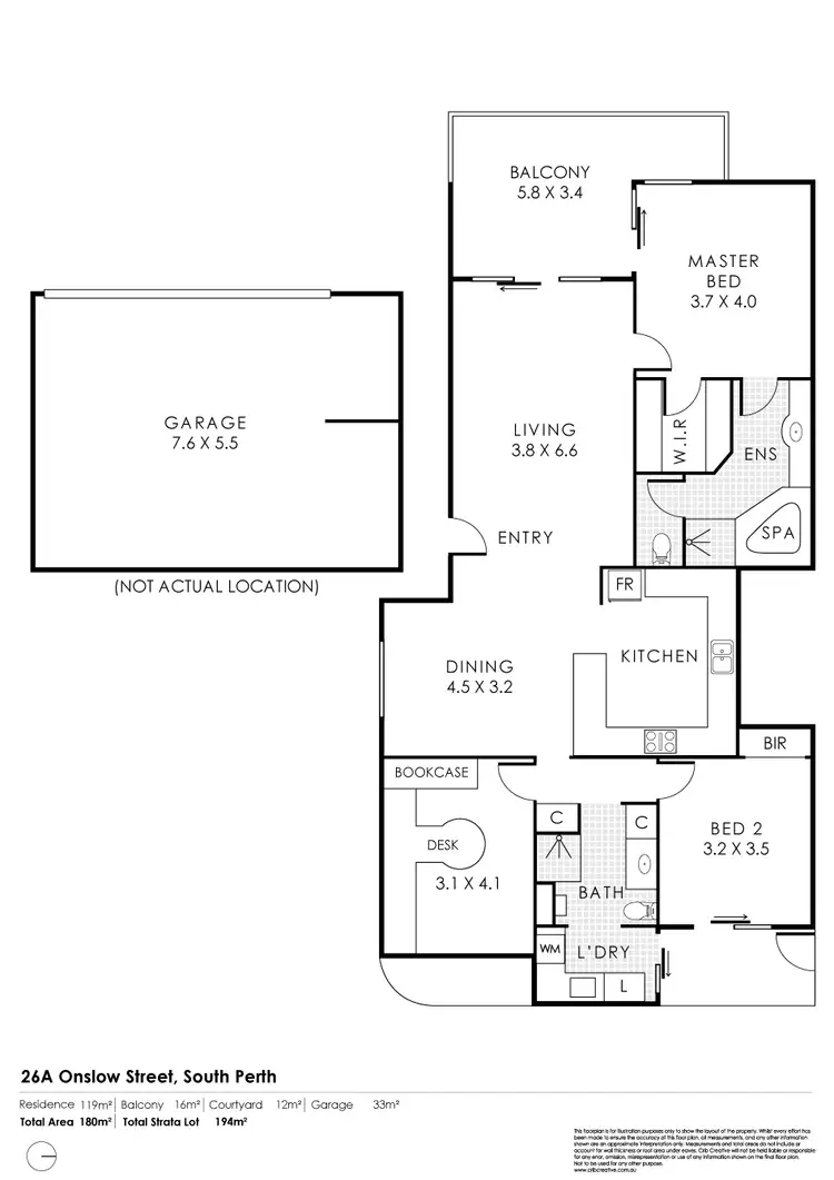 Floorplan of Homely apartment listing, 26A Onslow Street, South Perth WA 6151