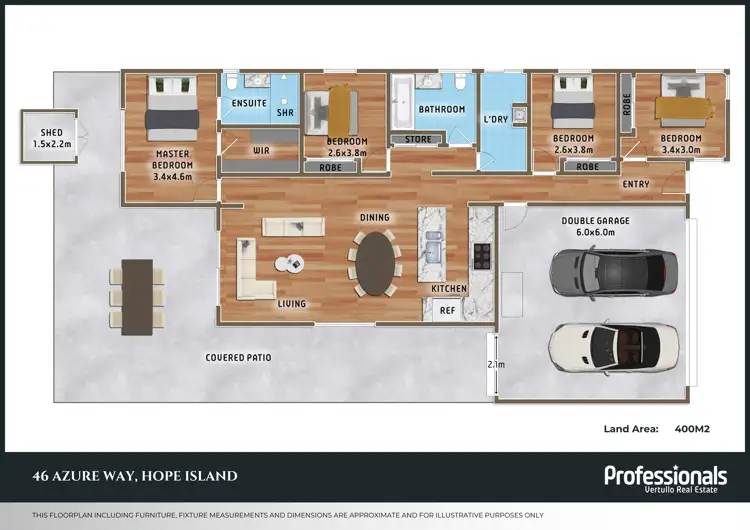 Floorplan of Homely house listing, 46 Azure Way, Hope Island QLD 4212