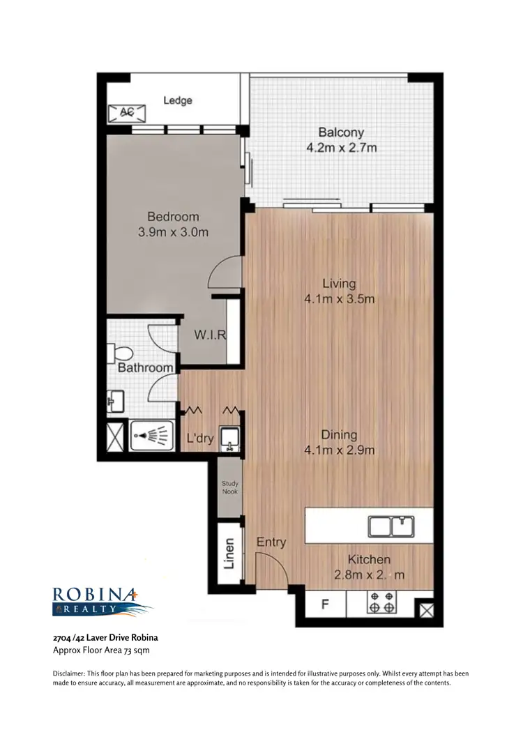 Floorplan of Homely apartment listing, 2704/42 Laver Drive, Robina QLD 4226