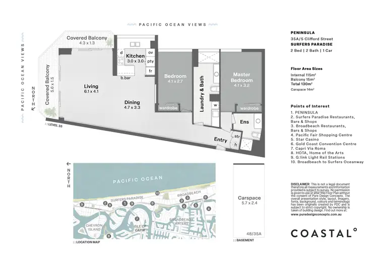 Floorplan of Homely unit listing, 35A/5 Clifford Street, Surfers Paradise QLD 4217