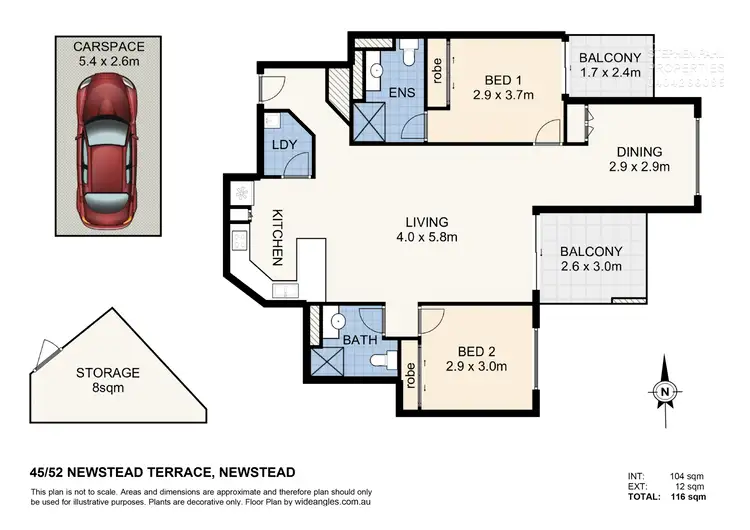Floorplan of Homely apartment listing, 45/52 Newstead Terrace, Newstead QLD 4006