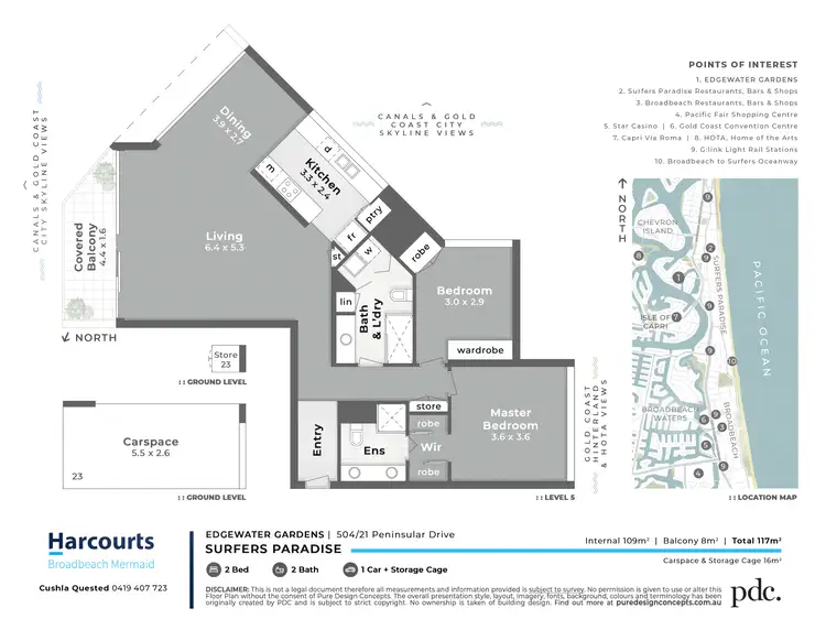 Floorplan of Homely unit listing, 504/21 Peninsular Drive, Surfers Paradise QLD 4217