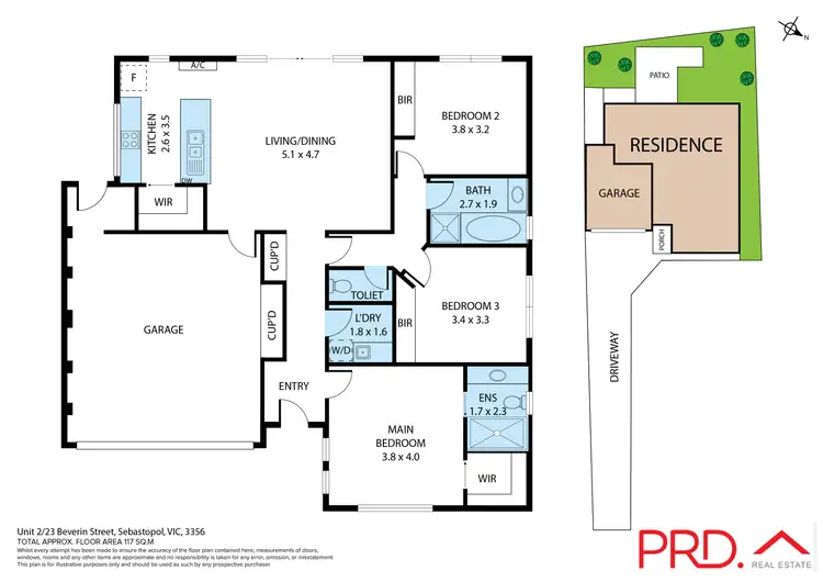 Floorplan of Homely townhouse listing, 2/23 Beverin Street, Sebastopol VIC 3356