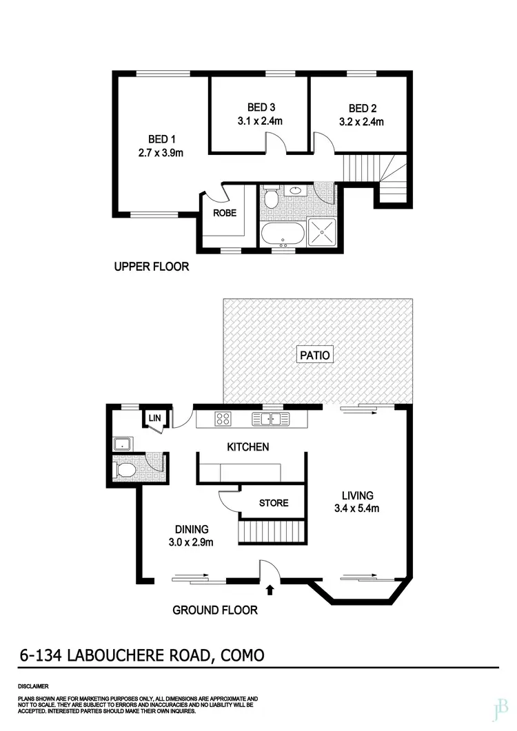 Floorplan of Homely townhouse listing, 6/134 Labouchere Road, Como WA 6152