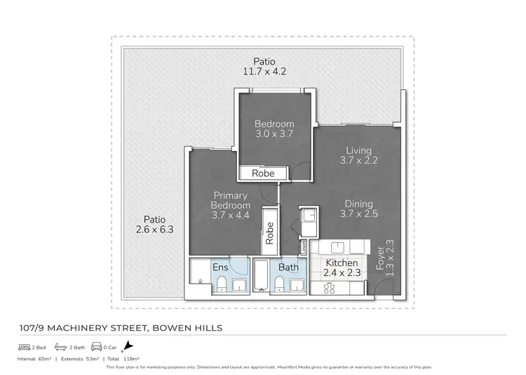 Floorplan of Homely unit listing, 107/9 Machinery Street, Bowen Hills QLD 4006