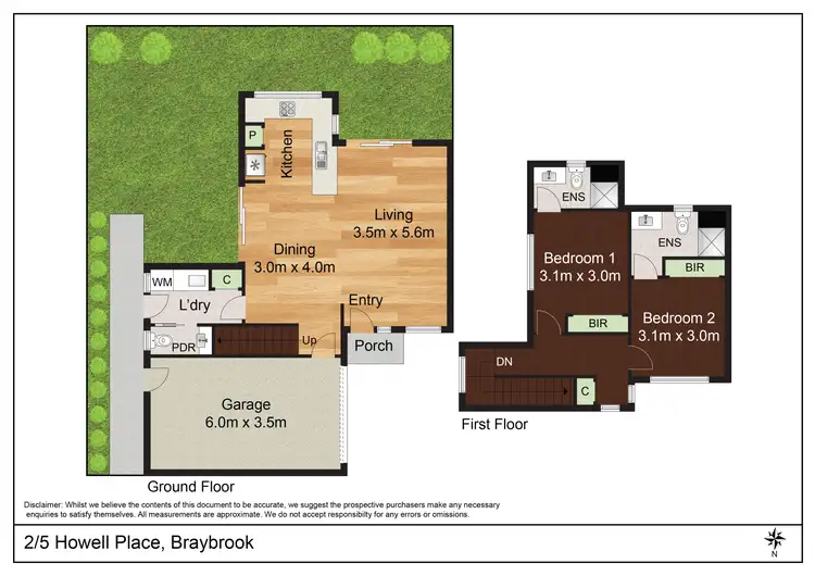 Floorplan of Homely townhouse listing, 2/5 Howell Place, Braybrook VIC 3019