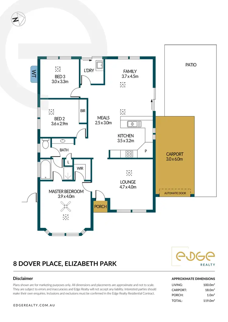Floorplan of Homely house listing, 8 Dover Place, Elizabeth Park SA 5113