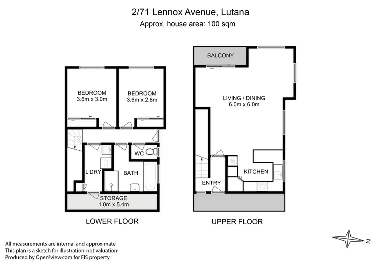 Floorplan of Homely townhouse listing, 2/71 Lennox Avenue, Lutana TAS 7009