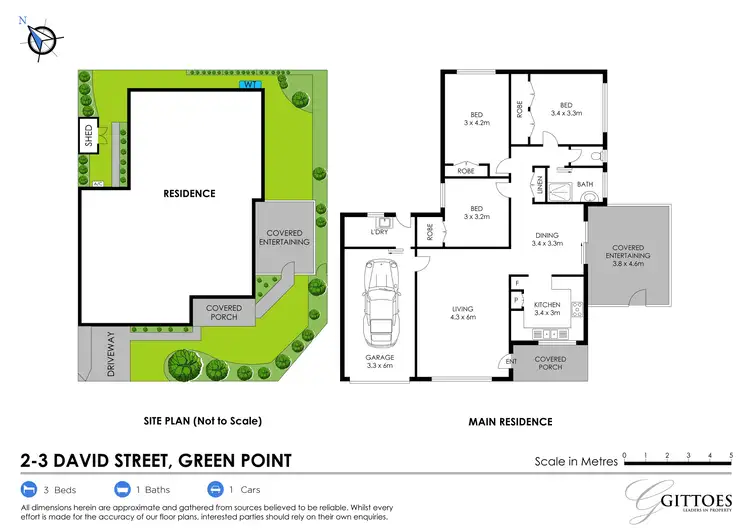 Floorplan of Homely semi-detached listing, 2/3 David Street, Green Point NSW 2251