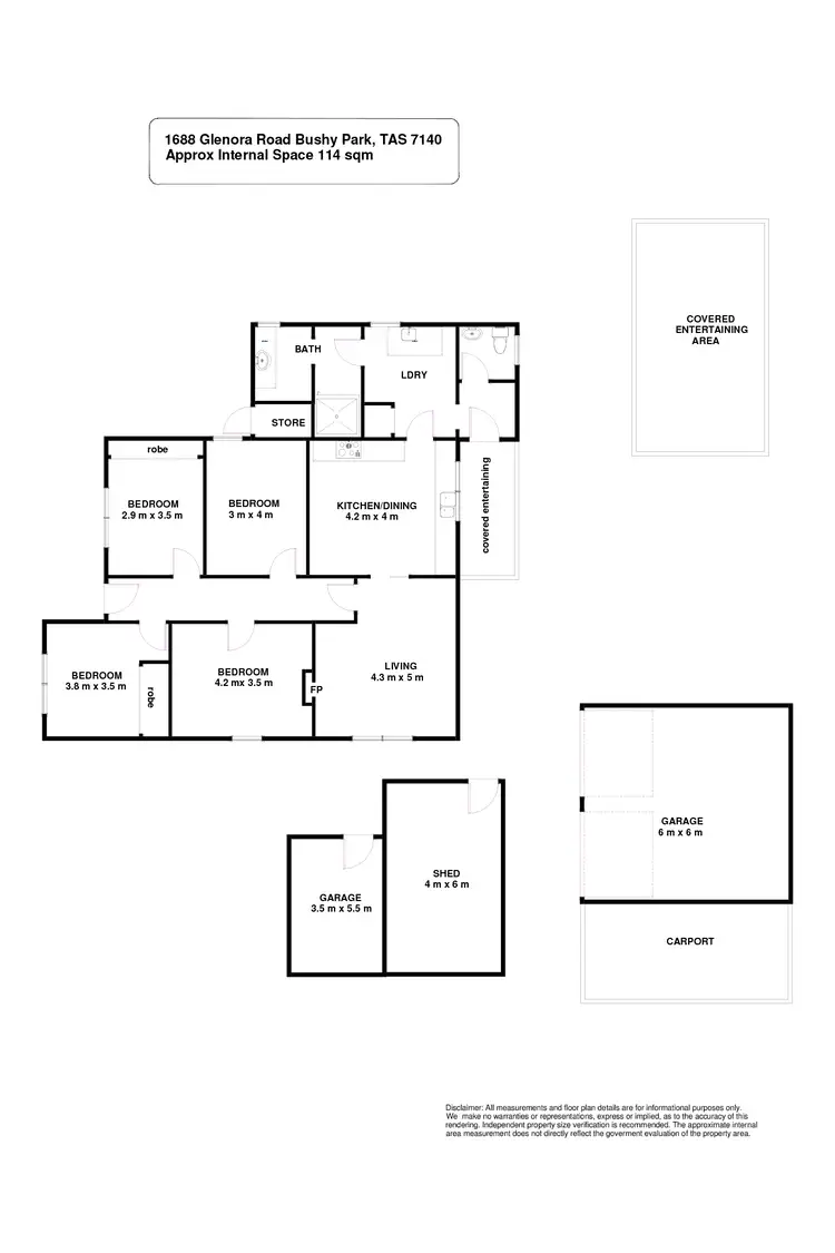 Floorplan of Homely house listing, 1688 Glenora Road, Bushy Park TAS 7140