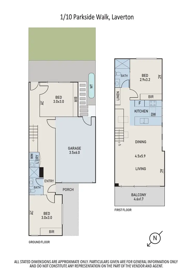 Floorplan of Homely townhouse listing, 1/10 Parkside Walk, Laverton VIC 3028