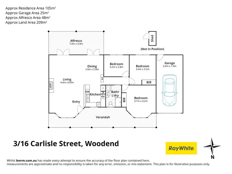 Floorplan of Homely townhouse listing, 3/16 Carlisle Street, Woodend VIC 3442