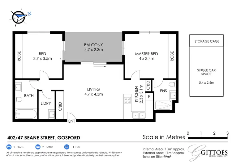 Floorplan of Homely apartment listing, 402/47 Beane Street, Gosford NSW 2250