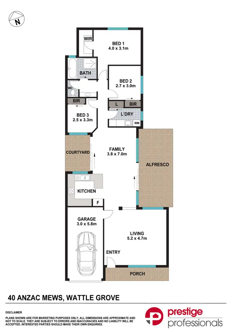 Floorplan of Homely house listing, 40 Anzac Mews, Wattle Grove NSW 2173