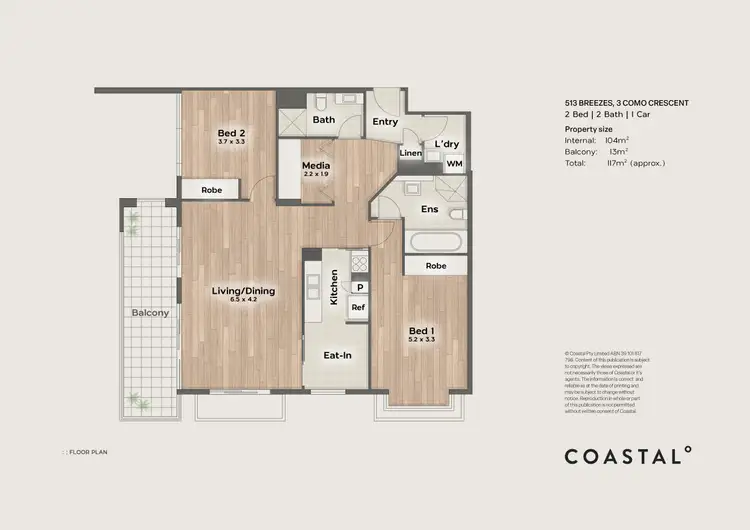 Floorplan of Homely apartment listing, 513/3 Como Crescent, Southport QLD 4215