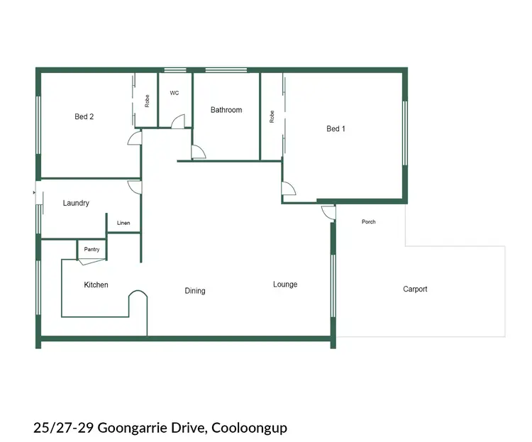 Floorplan of Homely unit listing, 25/27-29 Goongarrie Drive, Cooloongup WA 6168
