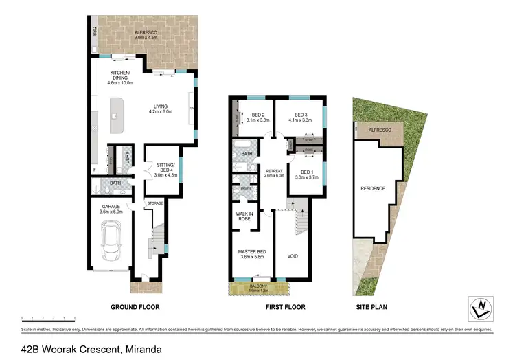 Floorplan of Homely semi-detached listing, 42B Woorak Crescent, Miranda NSW 2228
