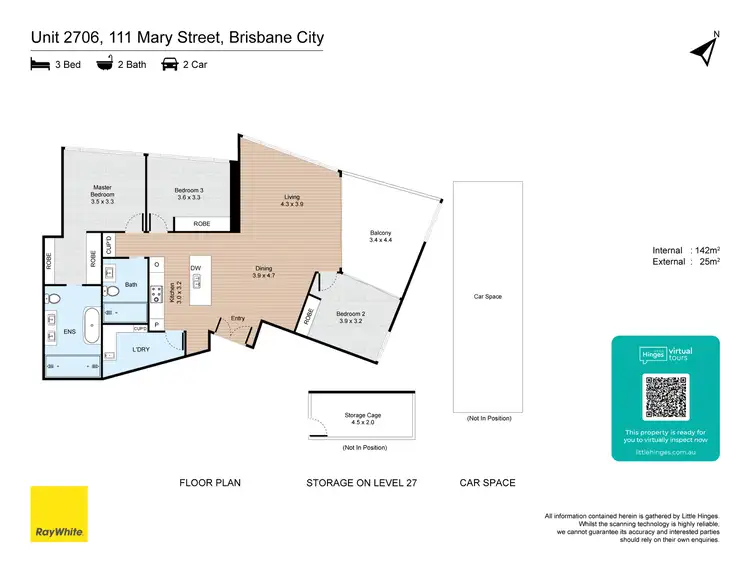 Floorplan of Homely apartment listing, 2706/111 Mary Street, Brisbane City QLD 4000