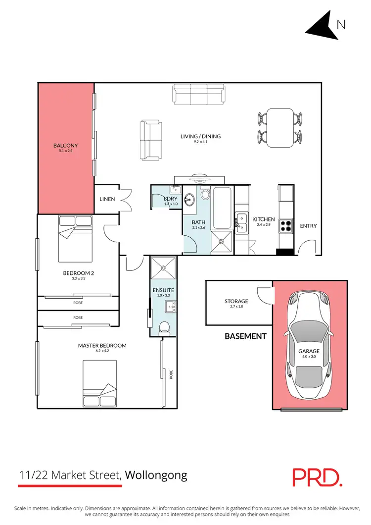 Floorplan of Homely apartment listing, 11/22 Market Street, Wollongong NSW 2500