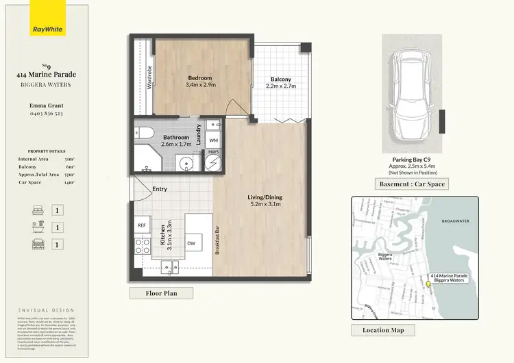 Floorplan of Homely apartment listing, 9/414 Marine Parade, Biggera Waters QLD 4216