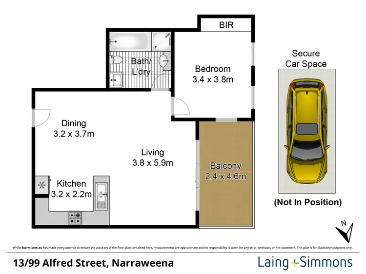 Floorplan of Homely unit listing, 13/99 Alfred Street, Narraweena NSW 2099
