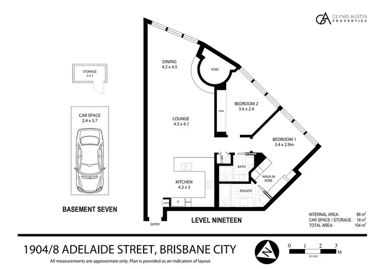 Floorplan of Homely apartment listing, 1904/8 Adelaide Street, Brisbane QLD 4000
