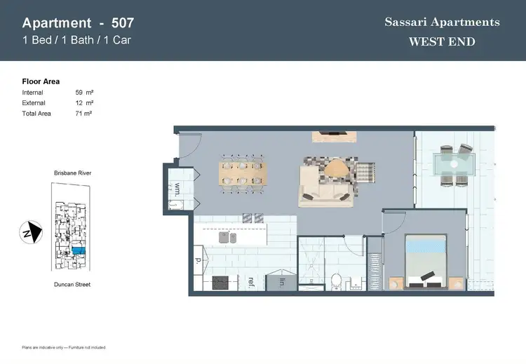 Floorplan of Homely apartment listing, 507/25 Duncan Street, West End QLD 4101