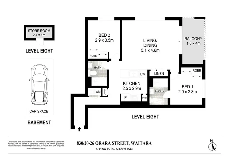 Floorplan of Homely apartment listing, 830/20-26 Orara Street, Waitara NSW 2077