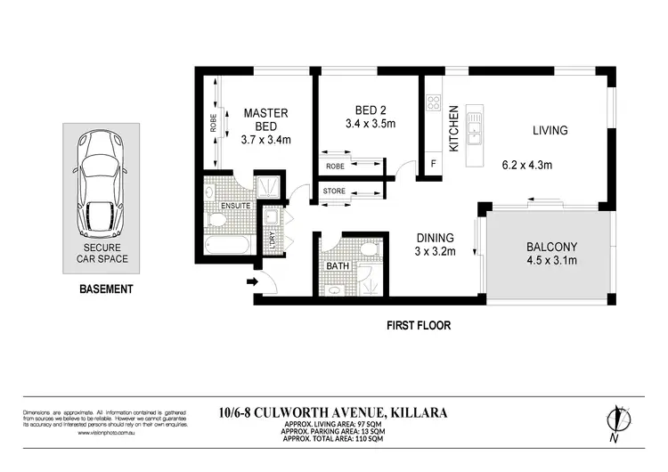 Floorplan of Homely apartment listing, 10/6-8 Culworth Avenue, Killara NSW 2071