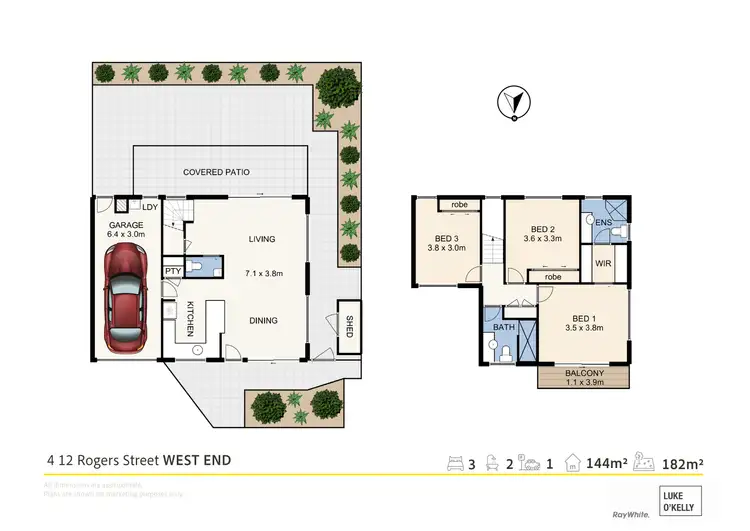 Floorplan of Homely townhouse listing, 4/12 Rogers Street, West End QLD 4101