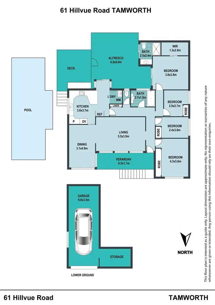 Floorplan of Homely house listing, 61 Hillvue Road, Tamworth NSW 2340