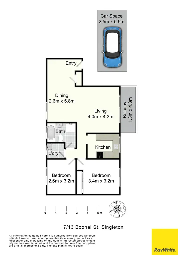 Floorplan of Homely unit listing, 7/13 Boonal Street, Singleton NSW 2330