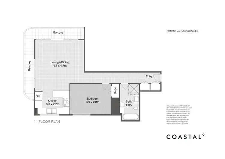 Floorplan of Homely apartment listing, 1807/18 Hanlan Street, Surfers Paradise QLD 4217