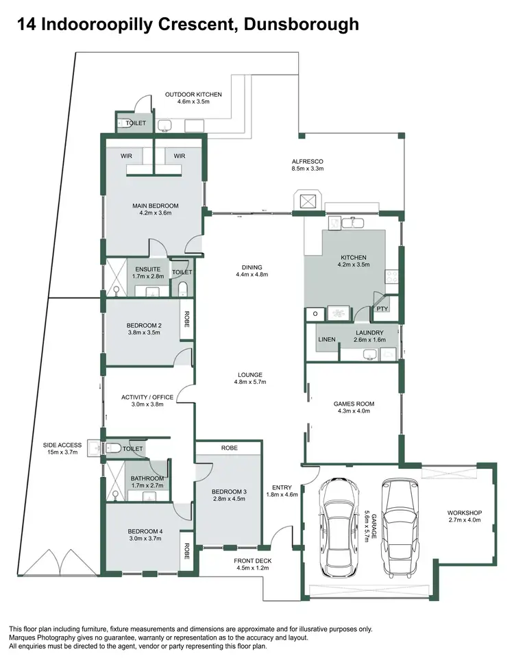Floorplan of Homely house listing, 14 Indooroopilly Crescent, Dunsborough WA 6281