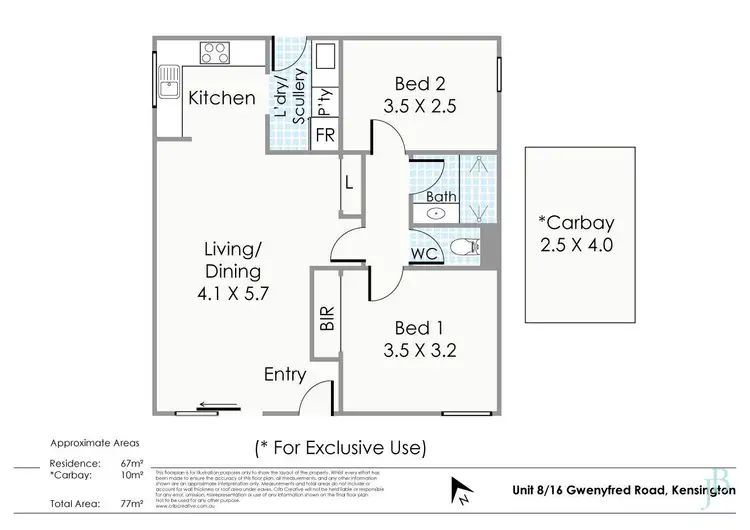 Floorplan of Homely unit listing, 8/16 Gwenyfred Road, Kensington WA 6151
