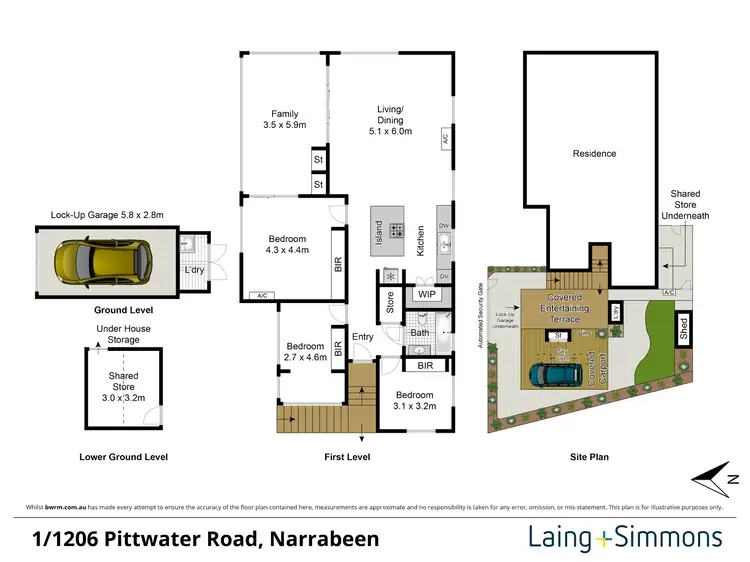 Floorplan of Homely semi-detached listing, 1/1206 Pittwater Road, Narrabeen NSW 2101