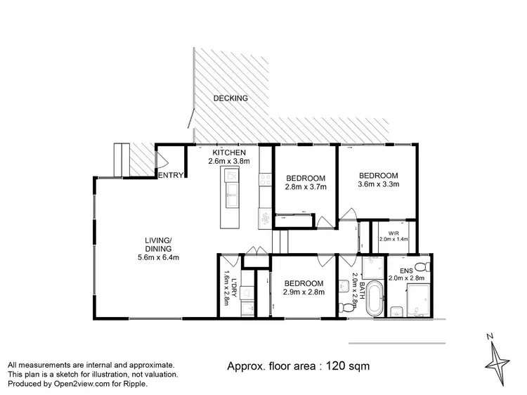 Floorplan of Homely unit listing, 1/30 Brookborough Court, Sorell TAS 7172