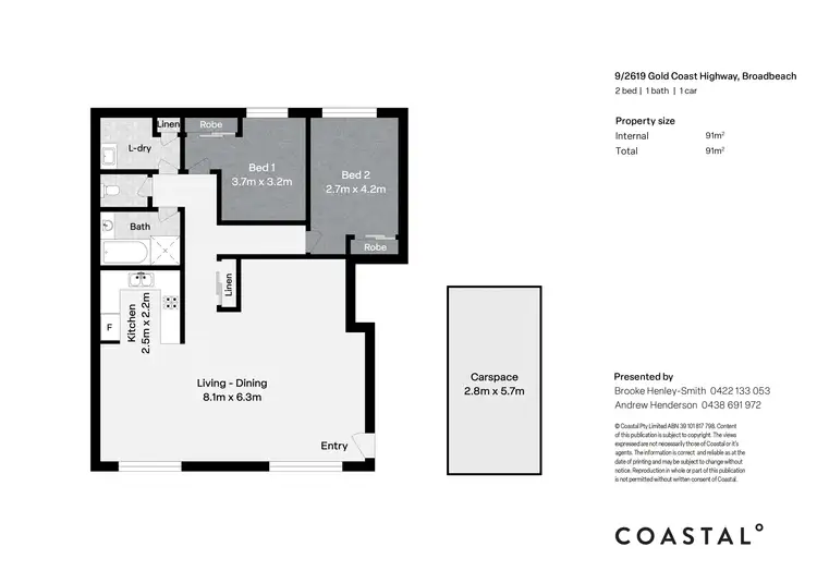 Floorplan of Homely unit listing, 9/2619 Gold Coast Highway, Broadbeach QLD 4218