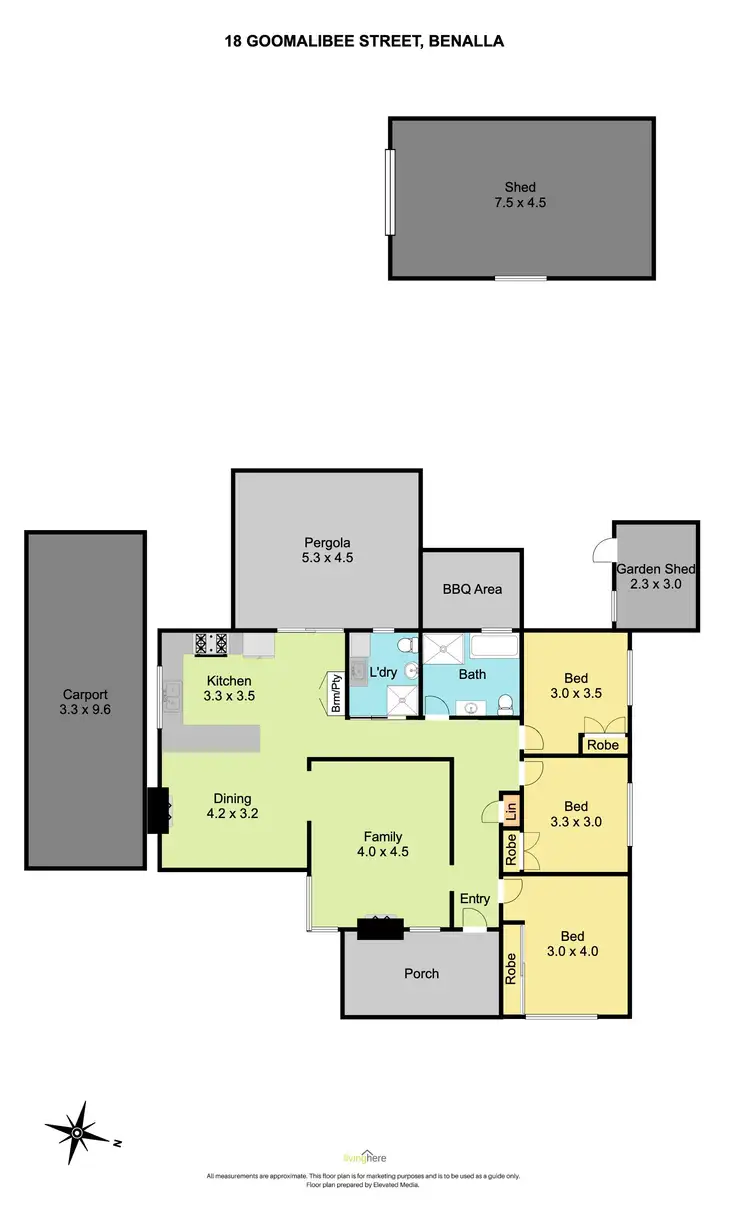 Floorplan of Homely house listing, 18 Goomalibee Street, Benalla VIC 3672