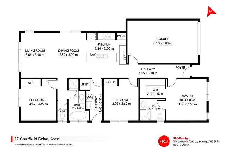 Floorplan of Homely house listing, 17 Caulfield Drive, Ascot VIC 3551