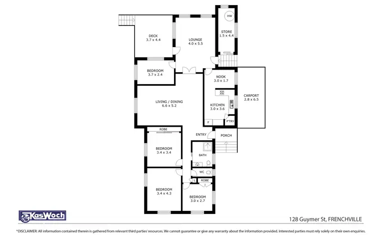 Floorplan of Homely house listing, 128 GUYMER STREET, Frenchville QLD 4701