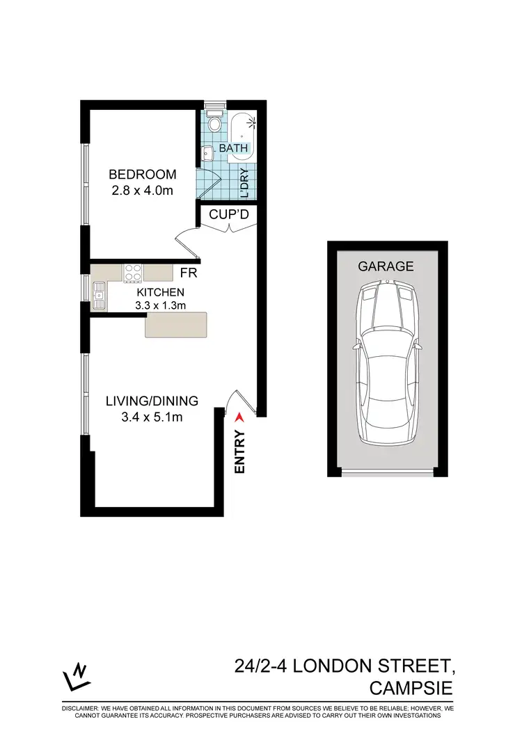Floorplan of Homely apartment listing, 24/2-4 London Street, Campsie NSW 2194