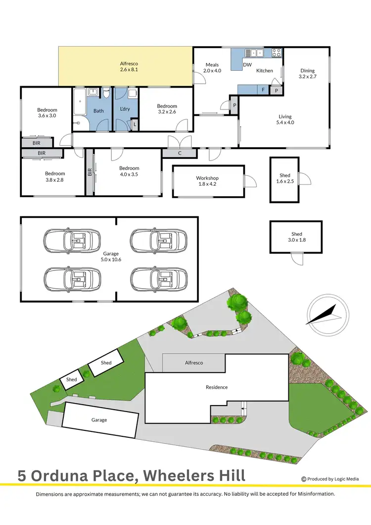 Floorplan of Homely house listing, 5 Orduna Place, Wheelers Hill VIC 3150