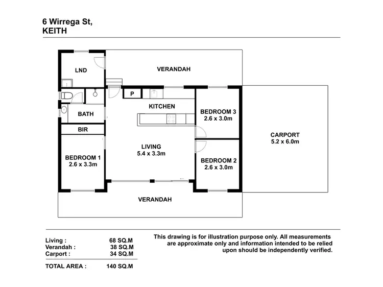 Floorplan of Homely house listing, 6 Wirrega Avenue, Keith SA 5267