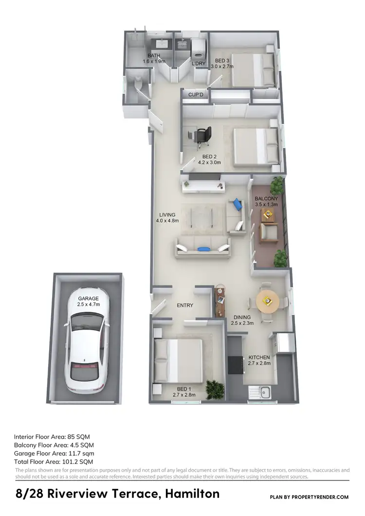 Floorplan of Homely unit listing, 8/28 Riverview Terrace, Hamilton QLD 4007