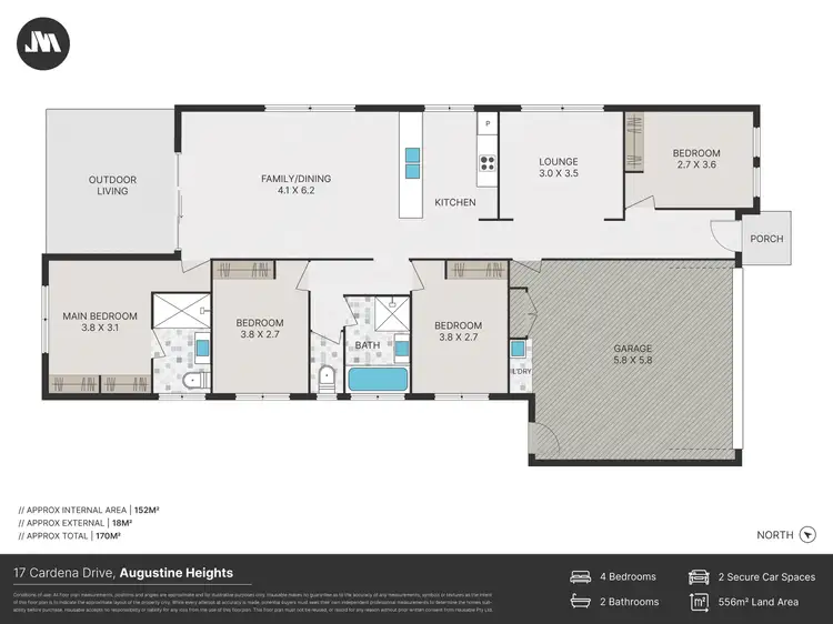 Floorplan of Homely house listing, 17 Cardena Drive, Augustine Heights QLD 4300