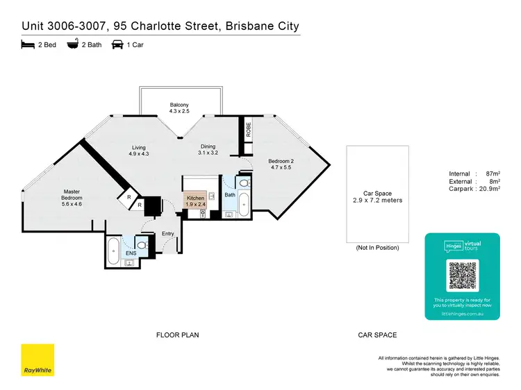 Floorplan of Homely apartment listing, 3006-3007/95 Charlotte Street, Brisbane City QLD 4000